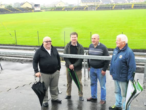 NEW BEGINNINGS . . . Kevin O'Dwyer, Ronan Glynn, Padraig Neenan and Tony Melia pictured at Tuam Stadium where new dressing rooms will be provided.
Photo: Johnny Ryan Photography.