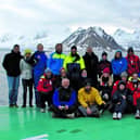 The scientific crew of the Research Vessel G. O. Sars during the Polar Plastics research voyage with Dr Amy Lusher, GMIT, centre back (blue jacket). Photo: Renata Lucchi.