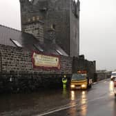 Flooding on the N17 at Claregalway this afternoon (Photo: Galway County Council)