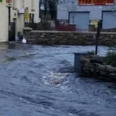 Flooding in Craughwell this afternoon (Photo: Anne Rabbitte)
