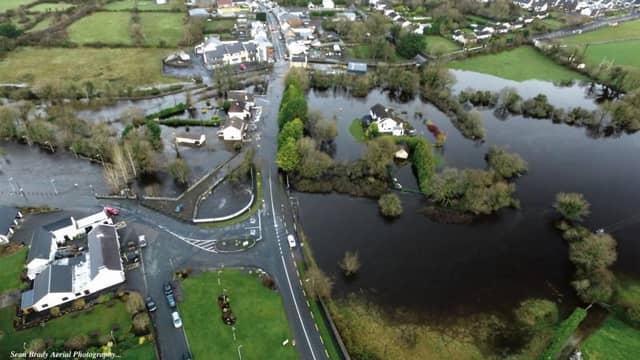 Craughwell at the height of last week's flooding. Photo: Sean Brady Aerial Photography.