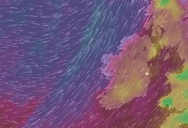 A projected windmap for 4am on Friday