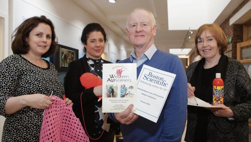 Pictured at the launch of Boston Scientific Galway’s announcement of Western Alzheimers as their charity partner for next two years were (from left) Anna Lawless and Breda McCann from Boston Scientific, and Noel Higgins and  Eileen Kelly of Western Alzheimers.
