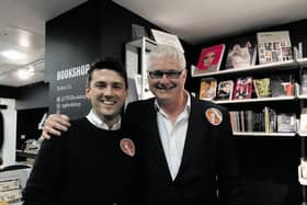 Mark Duffy with former RTÉ London editor Brian O'Connell at his UK book launch.