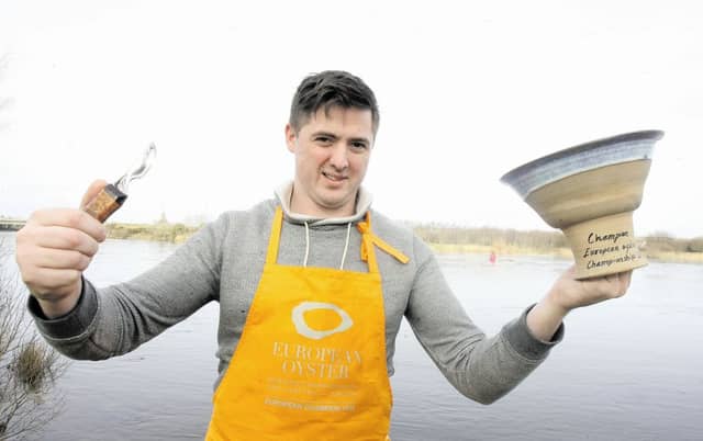 Stephen Nolan, European Oyster Opening Champion 2016. Photo: Iain McDonald.