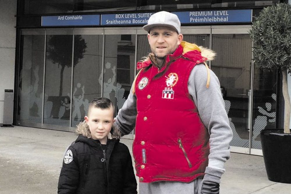 Rocky Sweeney from Knocknacarra, with his father Michael.