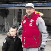 Rocky Sweeney from Knocknacarra, with his father Michael.
