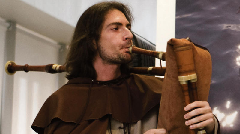Piper Jacopo Bisagni who will be performing at the free concert at St Nicholas' Collegiate Church.