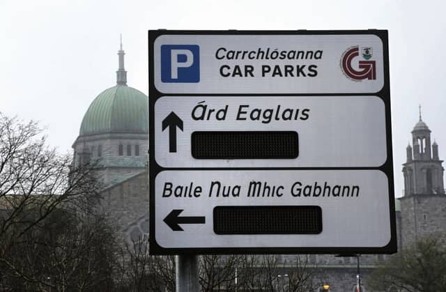 New car parking information signs near Salmon Weir Bridge. Photo: Joe O'Shaughnessy.