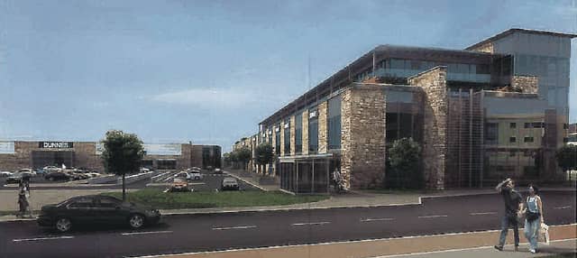 A computer-generated image of part of the planned development next to Dunnes Stores in Knocknacarra.