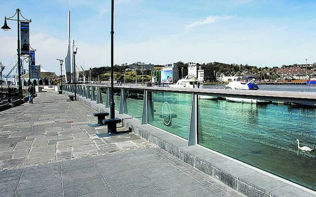 The laminated glass flood/safety barriers in Waterford of the type suggested for Galway.