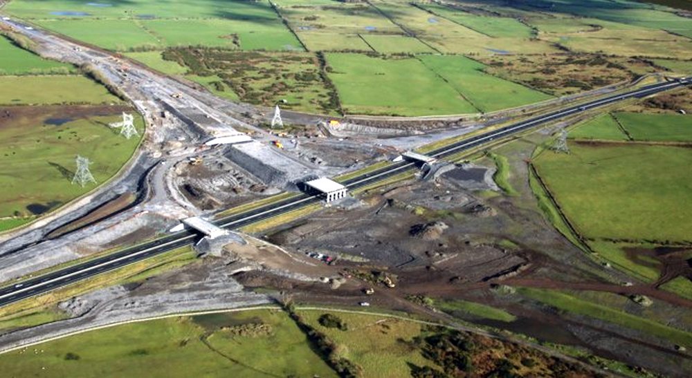 The Rathmorrissey Interchange under construction ... where the M17/M18 Gort-Tuam Motorway will meet the M6 Galway-Dublin Motorway