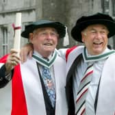 Christy O'Connor Senior and Christy Junior when NUIG bestowed honorary degrees on the golfing legends a decade ago.