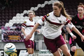 Galway WFC defender Sophie Moloney comes away with the ball in her team's 1-1 draw with Wexford Youths WFC at Deacy Park  on Sunday. Photo: Eirefoto.