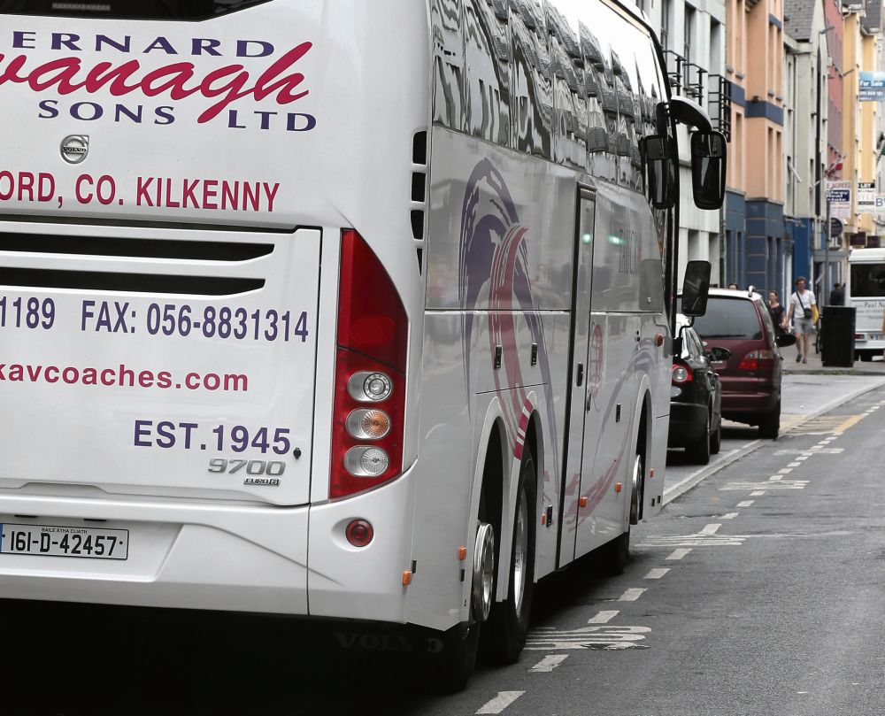 Cars parked in the coach parking bays on Merchants Road