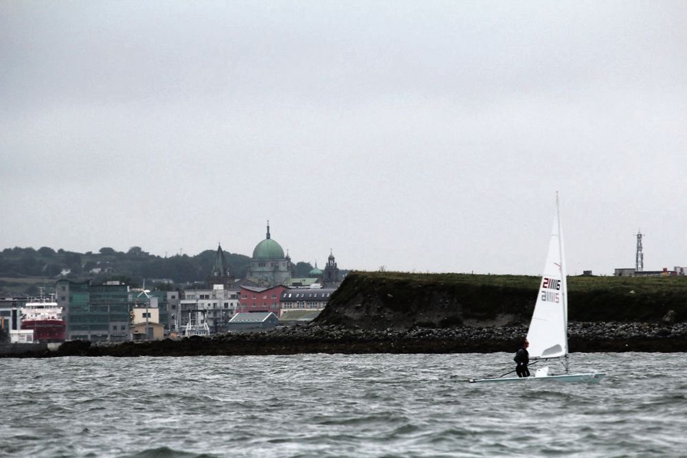A sailor taking part in the National Laser Championships hosted by Galway Bay Sailing Club last weekend. Photo: Michael Gibbons.