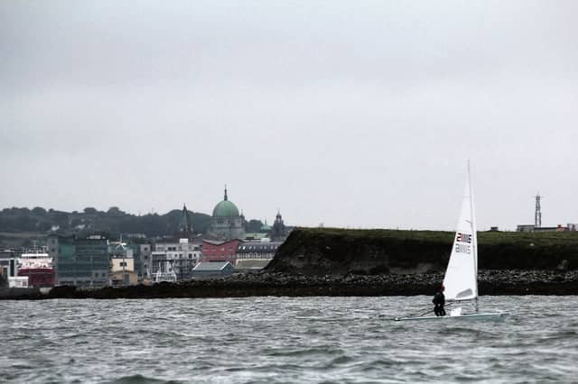 A sailor taking part in the National Laser Championships hosted by Galway Bay Sailing Club last weekend. Photo: Michael Gibbons.