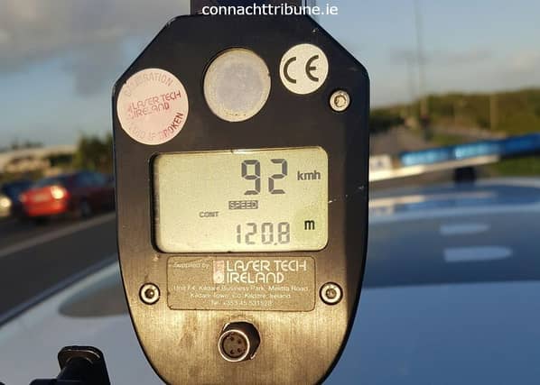 A Garda speed checkpoint on the Quincentenary Bridge.