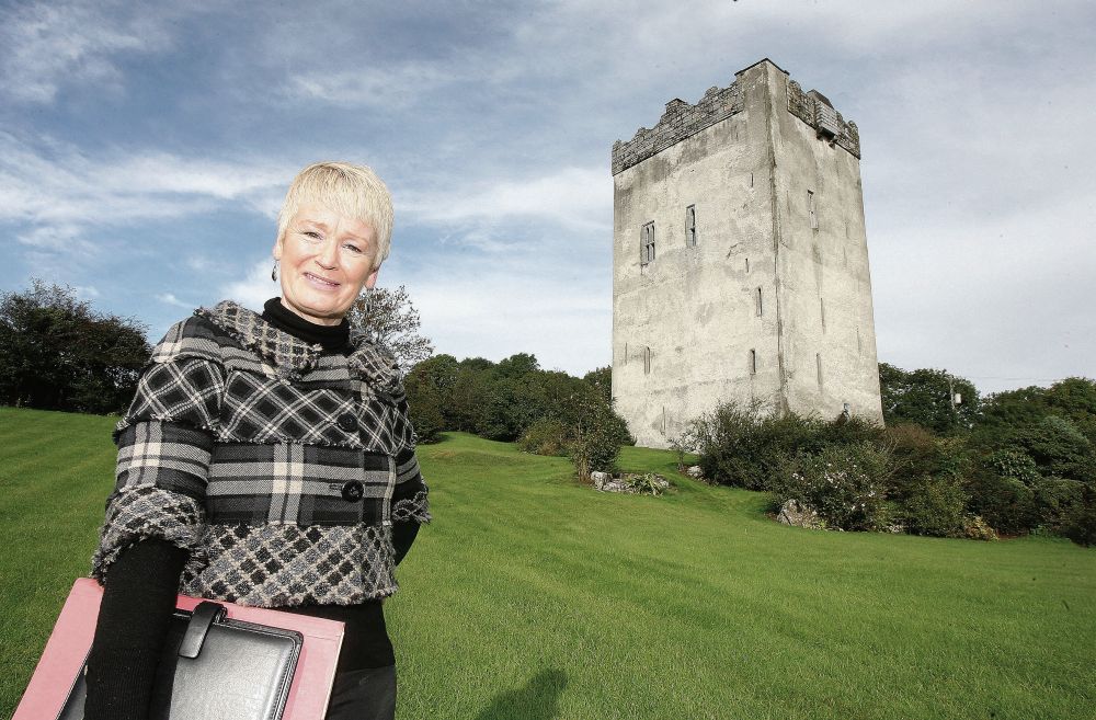 Auctioneer Helen Cassidy outside Ballindooley Castle when it originally went on the market. Photos: Iain McDonald.