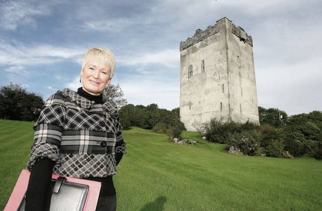 Auctioneer Helen Cassidy outside Ballindooley Castle when it originally went on the market. Photos: Iain McDonald.