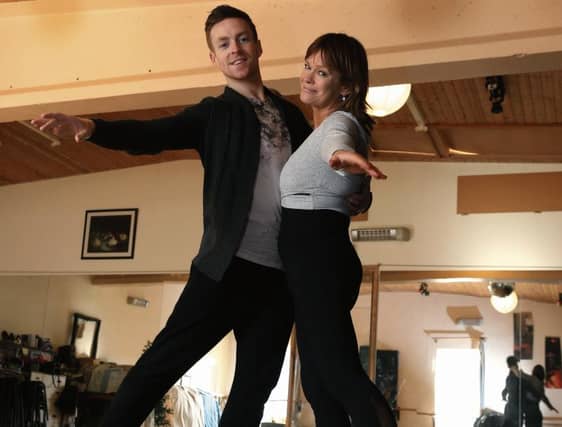 Teresa Mannion and dancer partner John Nolan rehearsing in Galway this week. Photo: Joe O'Shaughnessy.