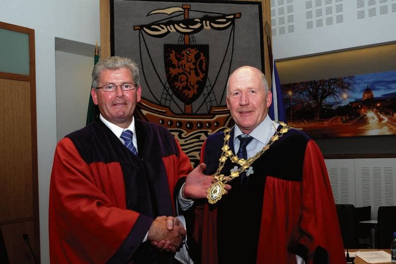 The current Mayor of Galway, Cllr Noel Larkin (right) and his predecessor Cllr Frank Fahy were less than lavish with the gifts they presented.