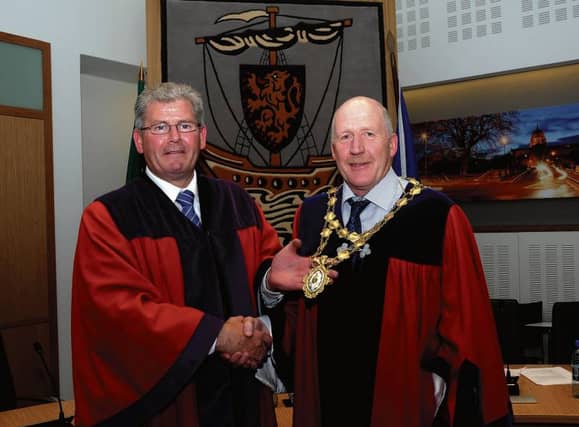 The current Mayor of Galway, Cllr Noel Larkin (right) and his predecessor Cllr Frank Fahy were less than lavish with the gifts they presented.