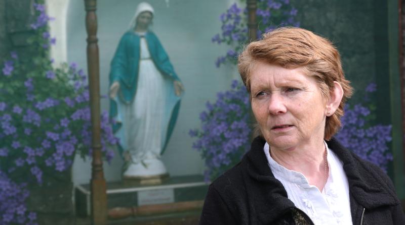Catherine Corless at the burial site.