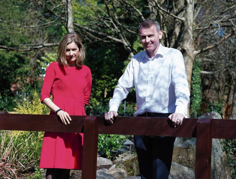 Dr Ruth Smith and Dr Noel Howard in the  Circle of Life Garden in Salthill. Photo: Andrew Downes.