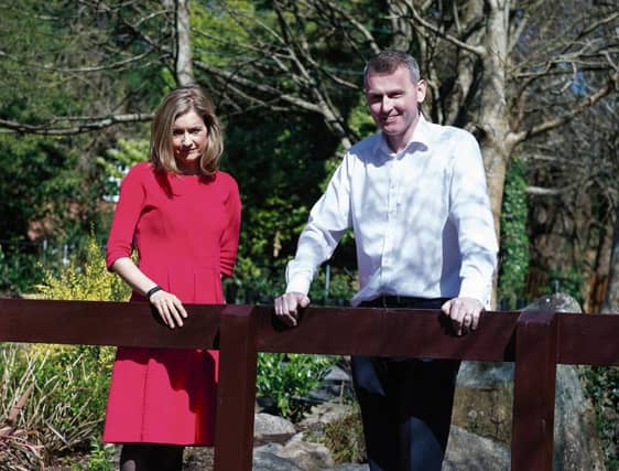 Dr Ruth Smith and Dr Noel Howard in the Circle of Life Garden in Salthill. Photo: Andrew Downes.