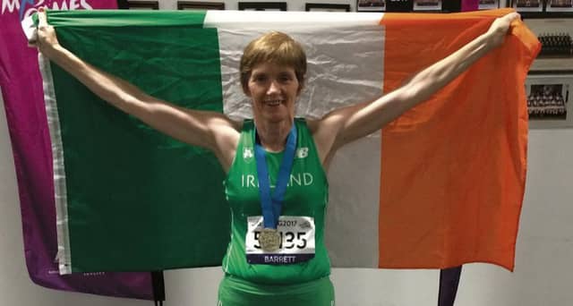 Mary Barrett of Loughrea AC, who won three gold at the World Masters Games in New Zealand.