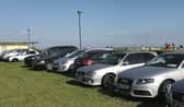 Illegally parked cars on a picnic area on Salthill Prom last weekend.