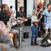 Galway Street Club in action on Shop Street. Photo: Joe O'Shaughnessy.