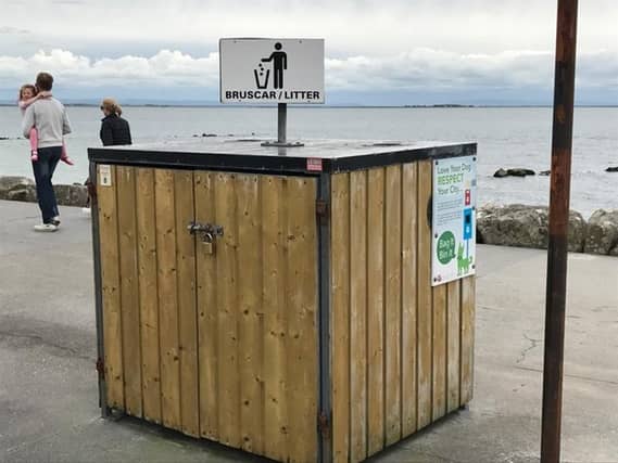 One of the over-sized bins on Salthill Prom.