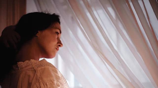 Tara Breathnach as Molly Bloom in her one-woman show.