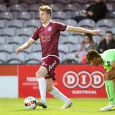 Galway United's Eoin McCormack on the attack against Limerick FC's  Barry Cotter during Friday night's FAI Cup quarter-final at Eamonn Deacy Park.