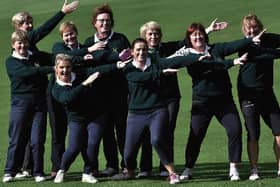 The Portumna team which captured the Junior Foursomes title, from left: Kathleen Lynch, Brid Kelly, Mary Kelly, Anne Fahy (Team Manager), Pauline McEvoy, Mary McElroy, Mary Madden, Carmel Cunningham and Bernie Kilmartin. Photos: Pat Cashman.