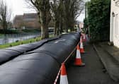 The water-filled aquadam flood defence barrier which has been provided at Sli na hAbhainn in Ballinasloe.
Photo: Gerry Stronge.