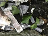 Discarded drugs paraphernalia at 'The Plots' in Woodquay, including a syringe, spoons and sterile water used for heroin injection. PHOTO: ENDA CUNNINGHAM