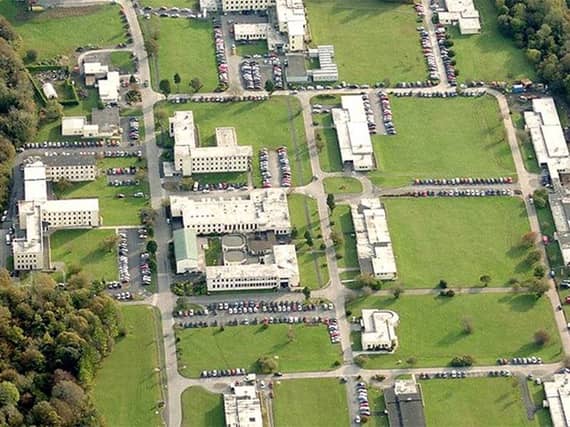 An aerial view of Merlin Park Hospital