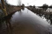 The flooded road leading to the Yeats Tower at Thoor Ballylee. Photo: Joe O'Shaughnessy.