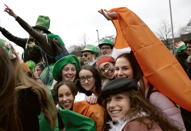 Spectators at Eyre Square for the St Patrick's Day Parade.
