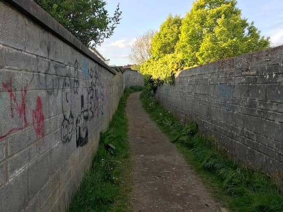 The laneway between Manor Court and An Cimín Mór in Knocknacarra,