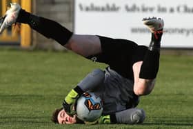 Galway United goalkeeper Tadhg Ryan who made a succession of fine saves against Cabinteely in Sunday's First Division tie. Photo: Joe O'Shaughnessy.