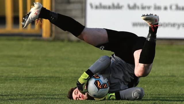 Galway United goalkeeper Tadhg Ryan who made a succession of fine saves against Cabinteely in Sunday's First Division tie. Photo: Joe O'Shaughnessy.