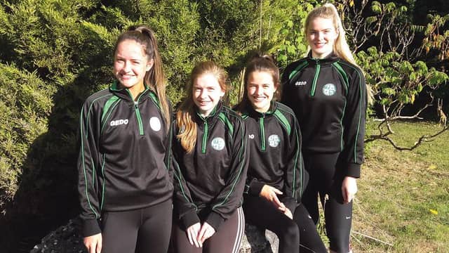 Athletes Lorraine Delaney, Shauna Tobin, Ciana Reidy and Laura Cunningham, who will be part of a 20-strong Craughwell AC girls team which will compete in the European Championships in 2019.