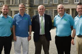 Kilconly native Paul Ryder (far left) who is the tournament organiser for the World Deaf Golf Championships which will take place at Carton House next week. He is pictured with members of Deaf Golf Ireland.