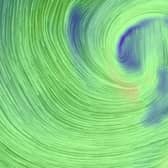 A predicted wind map of Ireland for 7am on Friday,