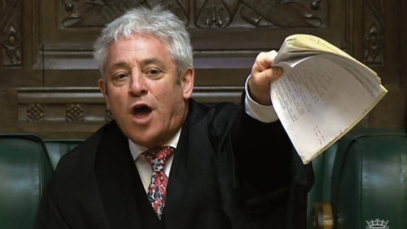 Order, order...House of Commons Speaker John Bercow in full flow.