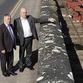 Minister Kevin Boxer Moran and local TD Denis Naughten inspecting the East Bridge in Ballinasloe.